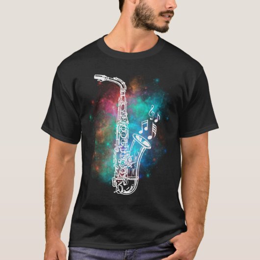 ジャズミュージシャンサクソポニストギフトサクソフォン Tシャツ (正面)