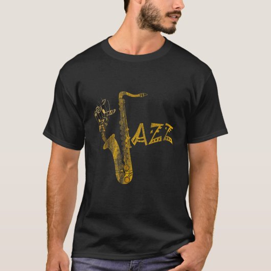 ジャズミュージシャンサクソポニストギフトサクソフォン Tシャツ (正面)