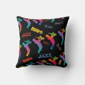 ジャズミュージシャンレトロブルーズミュージックポップ・アートのアート クッション (裏面)