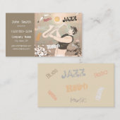 ジャズミュージシャンレトロミュージックブルースパーティーヴィンテージ 名刺 (正面/裏面)