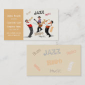 ジャズミュージシャンレトロミュージックブルースパーティーヴィンテージ 名刺 (正面/裏面)