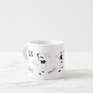 ジャズミュージシャンレトロミュージックブルースヴィンテージアート エスプレッソカップ