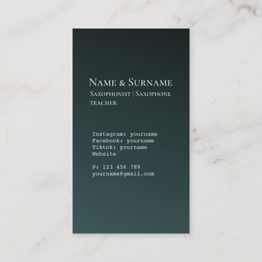 ジャズミュージシャン名刺 名刺 (裏面)