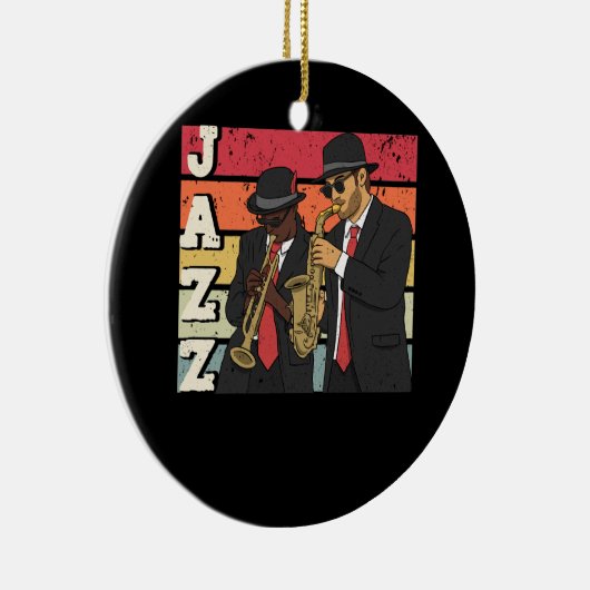 ジャズミュージシャン楽器サクソポニストトランプチストSa セラミックオーナメント (右)