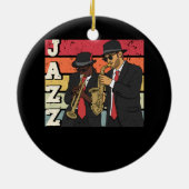 ジャズミュージシャン楽器サクソポニストトランプチストSa セラミックオーナメント (裏面)