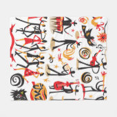 ジャズミュージシャン – アイコンを設定。白い背景で孤立 フリースブランケット (正面(横))