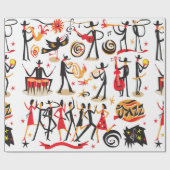 ジャズミュージシャン – アイコンを設定。白い背景で孤立 ラッピングペーパー (フラット)