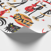 ジャズミュージシャン – アイコンを設定。白い背景で孤立 ラッピングペーパー (角)