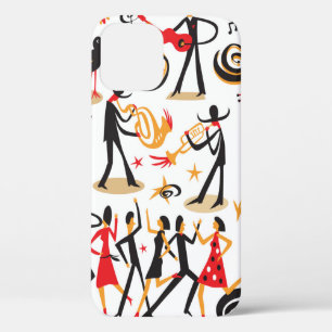 ジャズミュージシャン – アイコンセット。白い背面で孤立 iPhone 12ケース