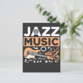 ジャズミュージックギタリストサクソポニストブルースミュージシャン ポストカード (スタンド正面)