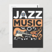 ジャズミュージックギタリストサクソポニストブルースミュージシャン ポストカード (正面/裏面)