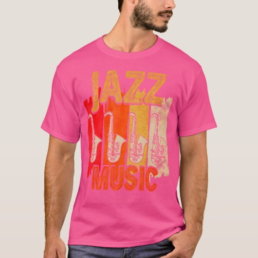ジャズミュージックサックス Tシャツ (正面)