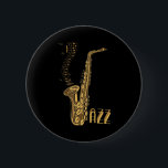 ジャズミュージックジャズ愛好家ジャズファンサックス奏者 缶バッジ<br><div class="desc">ジャズミュージックジャズ愛好家ジャズファンサックス奏者</div>