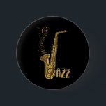 ジャズミュージックジャズ愛好家ジャズファンサックス奏者 缶バッジ<br><div class="desc">ジャズミュージックジャズ愛好家ジャズファンサックス奏者</div>