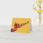 ジャズミュージックトランペットハッピーバースデー カード (黄色い花)