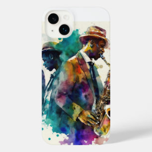 ジャズミュージックバンドサクソフォンプレイヤーミュージシャン iPhone 14 PLUSケース