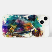 ジャズミュージックバンドサクソフォンプレイヤーミュージシャン iPhoneケース (裏面横)