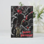 ジャズミュージックバンドミュージカル誕生日カード カード (スタンド正面)