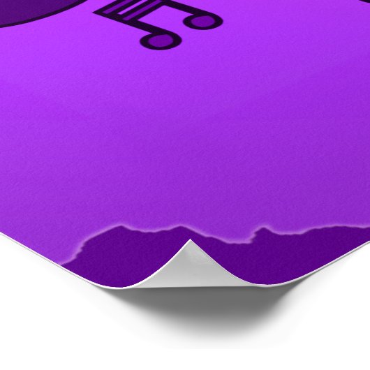 ジャズミュージックパターン踊りスワーリングノートバイオレット ポスター (角)