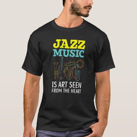 ジャズミュージックムシカン楽器ミュージカルジャンル1 Tシャツ (正面)
