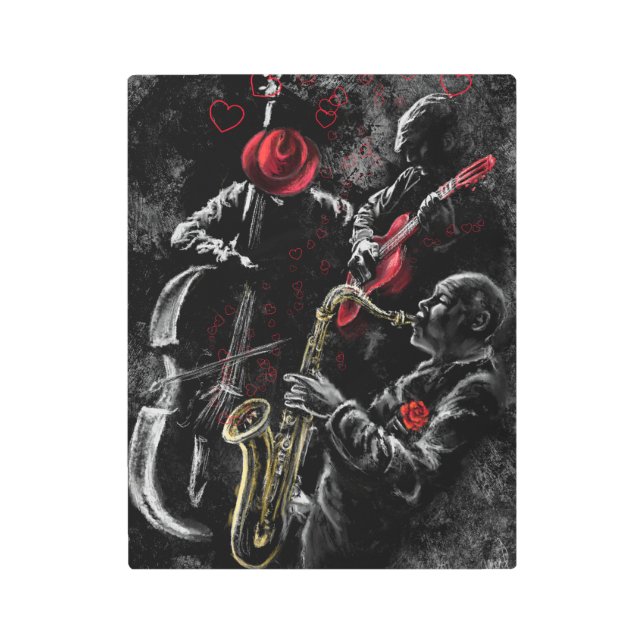 ジャズミュージックメタルプリント メタルプリント (正面)