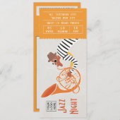 ジャズミュージック企業のナイトチケットへの招待 招待状 (正面/裏面)