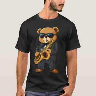 ジャズミュージック サックス テディ サングラス Tシャツ
