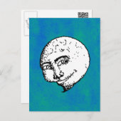 ジャズムーンオンブルーグリーンポストカード ポストカード (正面/裏面)