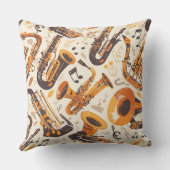 ジャズメロディ – サクソフォンミュージカルパターン クッション (裏面)