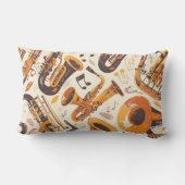 ジャズメロディ – サクソフォンミュージカルパターン ランバークッション (裏面)