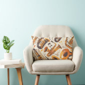 ジャズメロディ – サクソフォンミュージカルパターン ランバークッション (椅子)