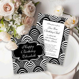 ジャズモダンアジエレガントュブラックとホワイト1920年代 招待状