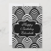 ジャズモダンアジエレガントュブラックとホワイト1920年代 招待状 (正面)