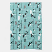 ジャズモダン – ライトブルー80C6C6 キッチンタオル (縦)