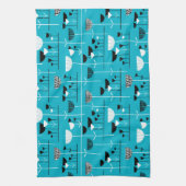 ジャズモダン – 青00b2ca キッチンタオル (縦)