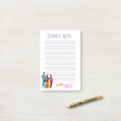 ジャズリッインスパイアク「ノート」パッドとミュージシャン ポストイット (デスク上)