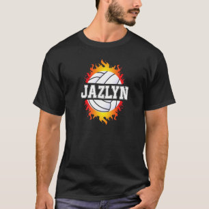 ジャズリンネームバレーボール選手ガールズボール&ネットS Tシャツ