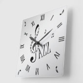 ジャズロカッコいいマン数字 スクエア壁時計 (傾斜)