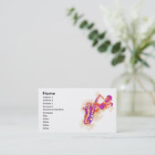 ジャズ人のサクソフォーンの名刺 名刺 (スタンド正面)