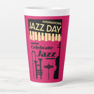 ジャズ国際的の日4月30日 カフェラテマグ