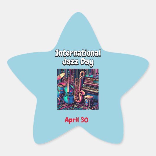 ジャズ国際的デー4月30日 星シール (正面)