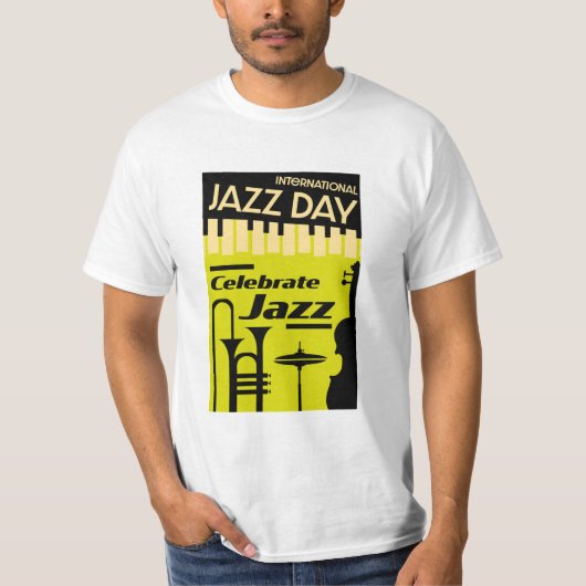 ジャズ国際的デー4月30日Tシャツ Tシャツ (正面)