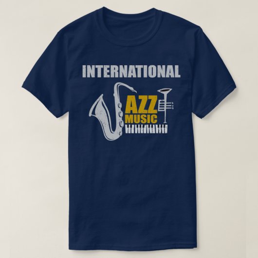 ジャズ国際的音楽 Tシャツ (デザイン正面)