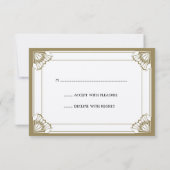 ジャズ年齢の暗灰色のアールデコRSVPの結婚式の応答 出欠カード (裏面)