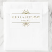 ジャズ時代のトープ幾何学芸術結婚デコ 長方形シール (バッグ)