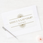 ジャズ時代のトープ幾何学芸術結婚デコ 長方形シール (封筒)