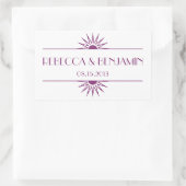 ジャズ時代の紫色の幾何学的なアト結婚ルデコ 長方形シール (バッグ)