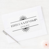 ジャズ時代ブラックジオメトリックアート結婚デコ 長方形シール (封筒)