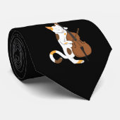 ジャズ猫は直立した低音-ミュージシャンのギフト--を遊びます ネクタイ (ロール)