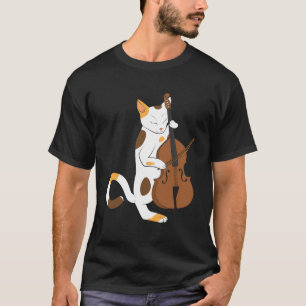 ジャズ猫は直立した低音-ミュージシャンのギフト--を遊びます Tシャツ